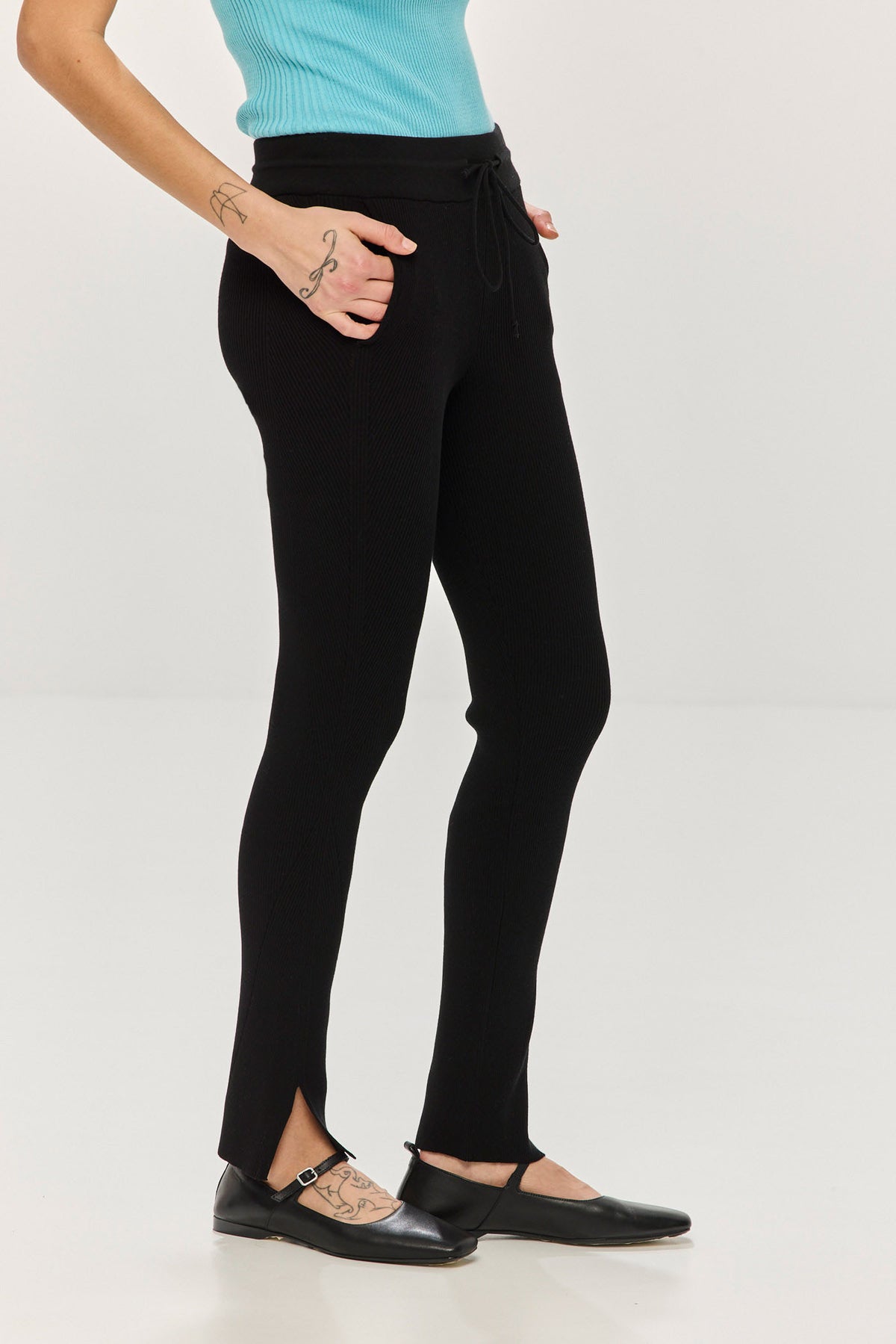 Ivy Rib Pants - Black