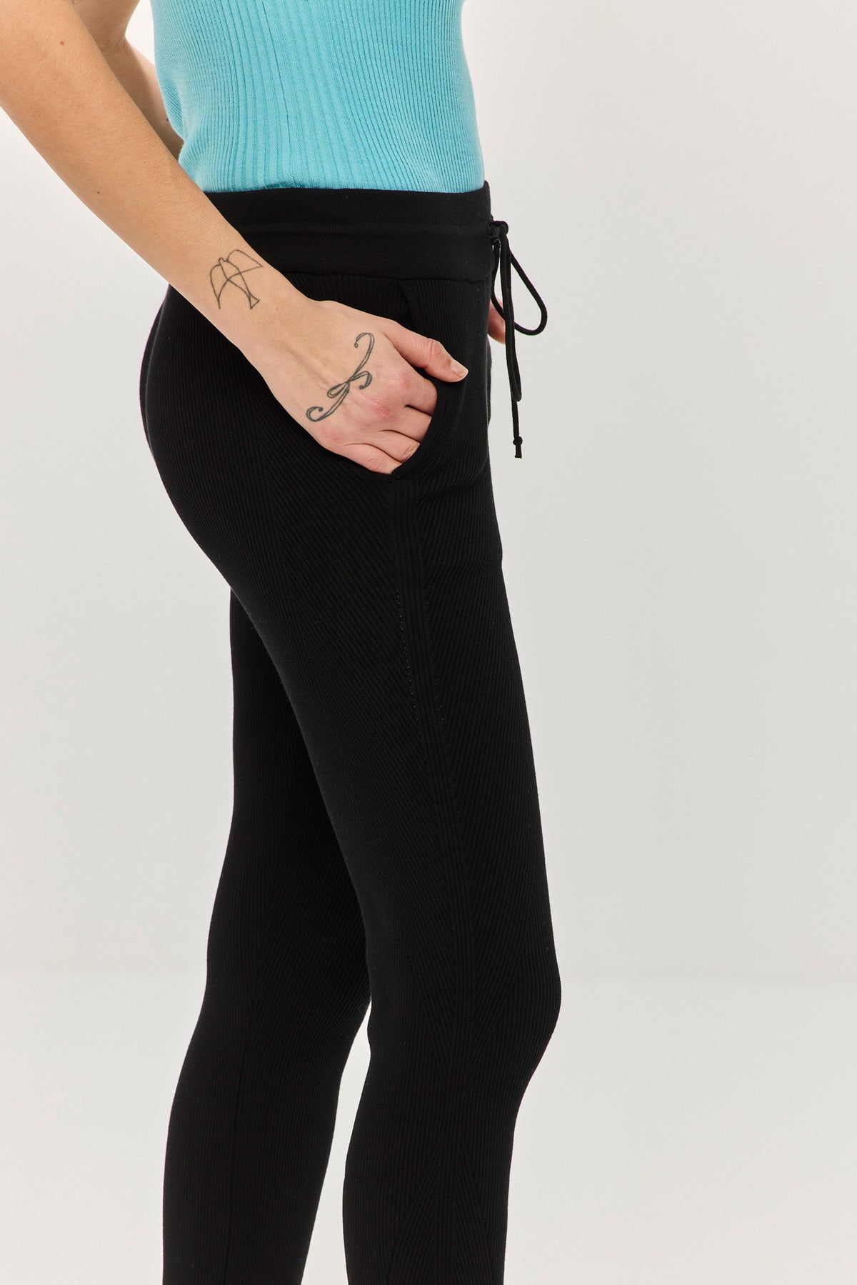 Ivy Rib Pants - Black