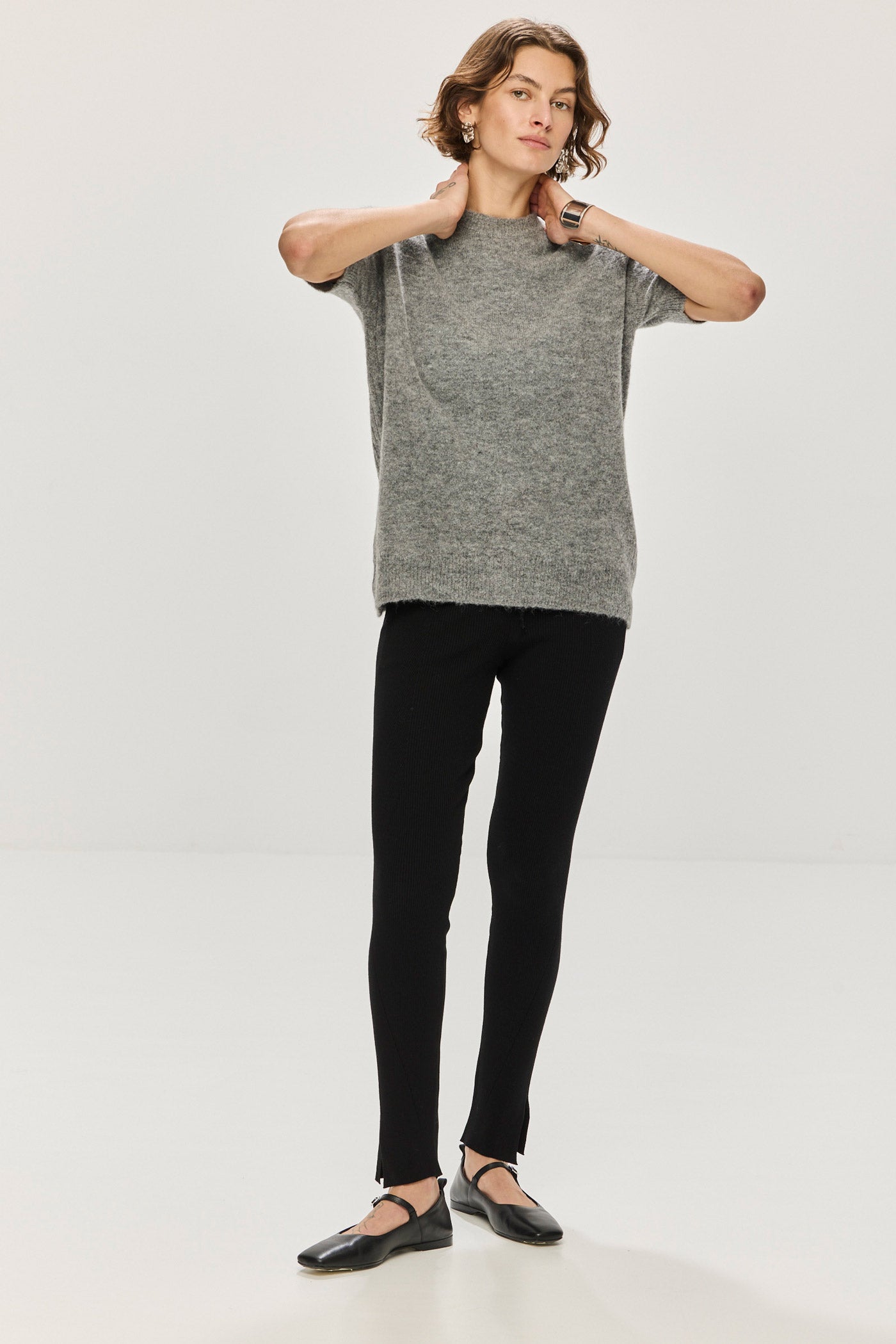 Vall Alpaca Top - Melange Grey (Pre-Order)