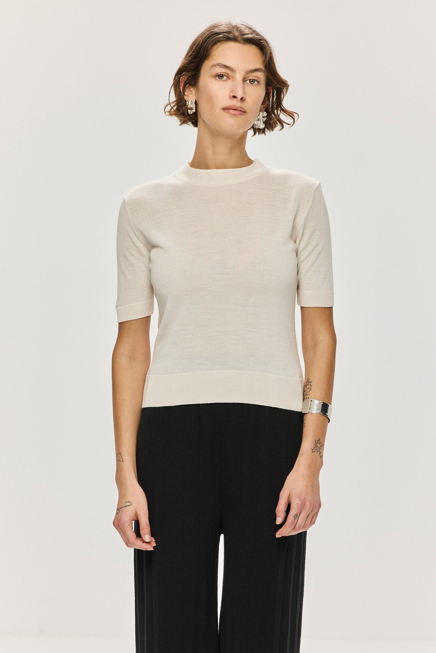 Viscrepe Top - Ecru