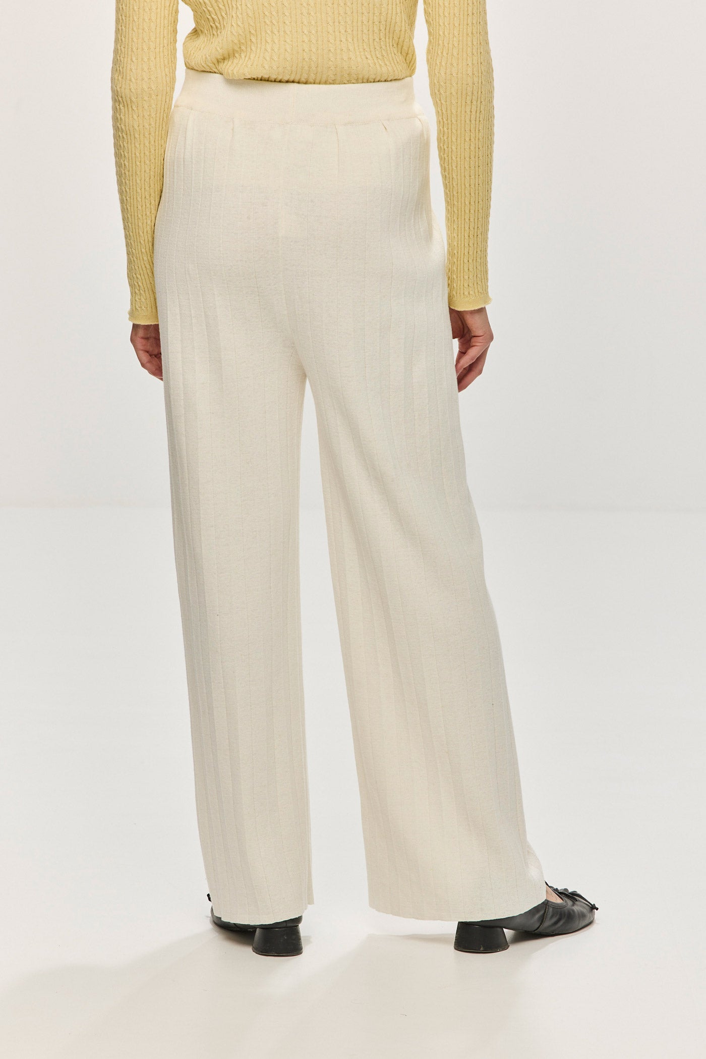 Durban Plissé Pants - Bone