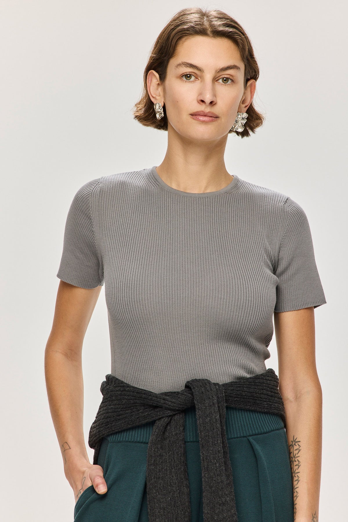 Ribbed Makò T - Grey
