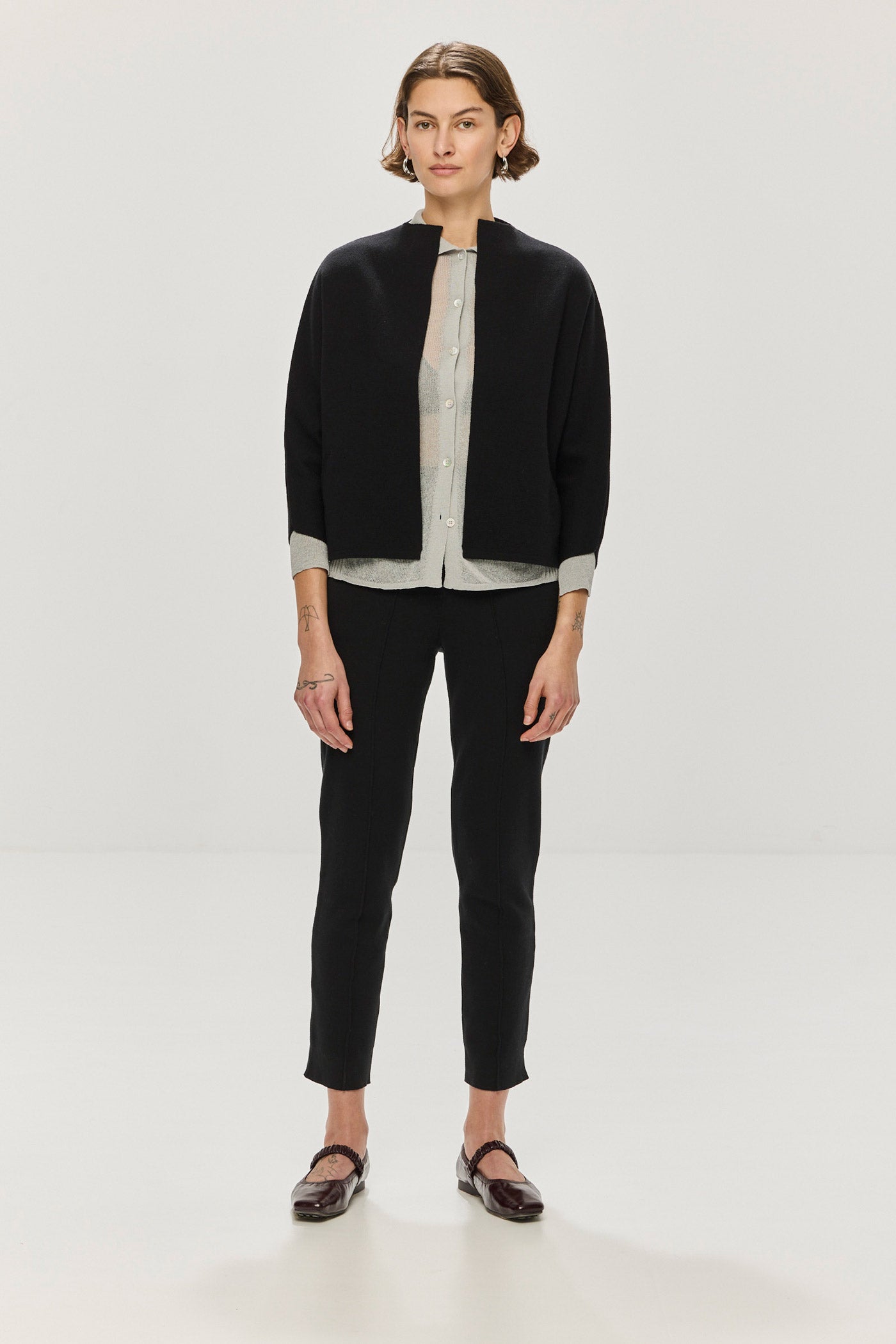 Knit Kimono Jacket - Charcoal