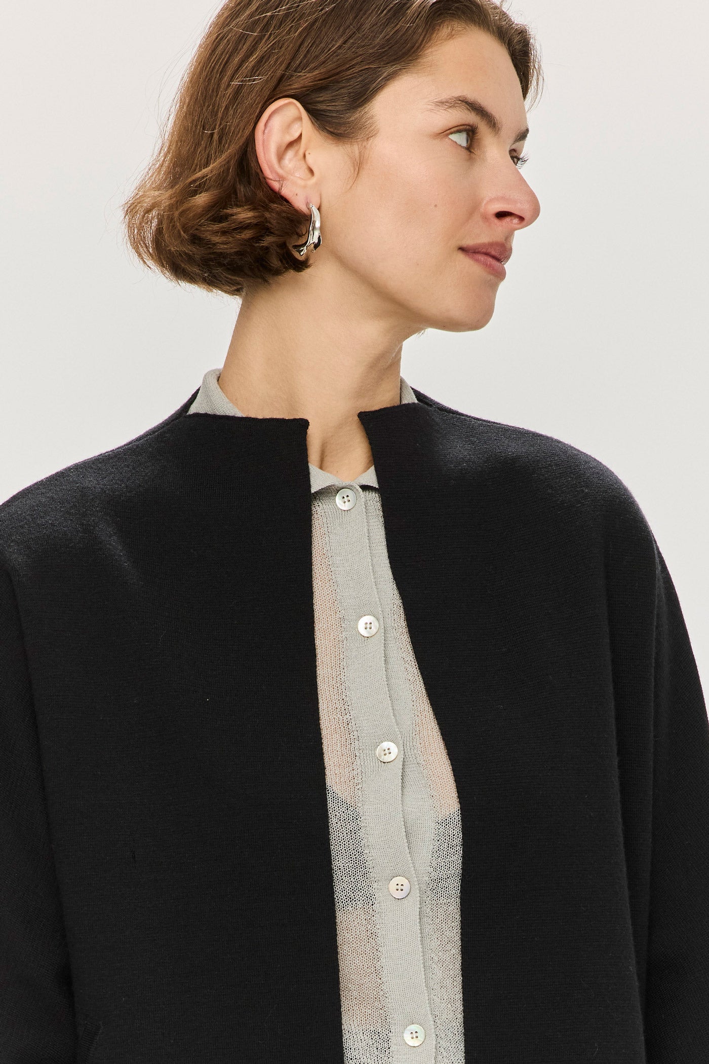 Knit Kimono Jacket - Charcoal