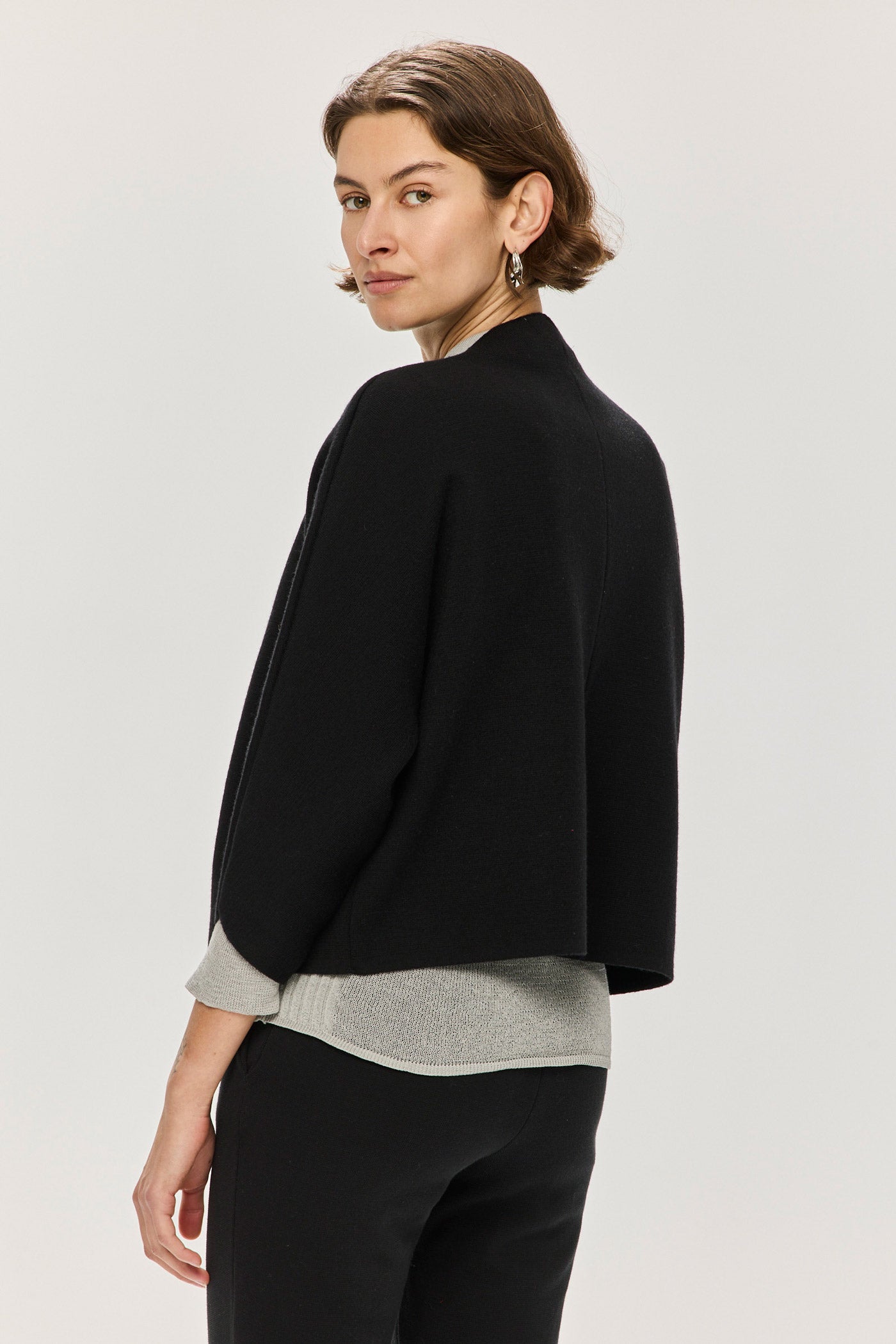 Knit Kimono Jacket - Charcoal