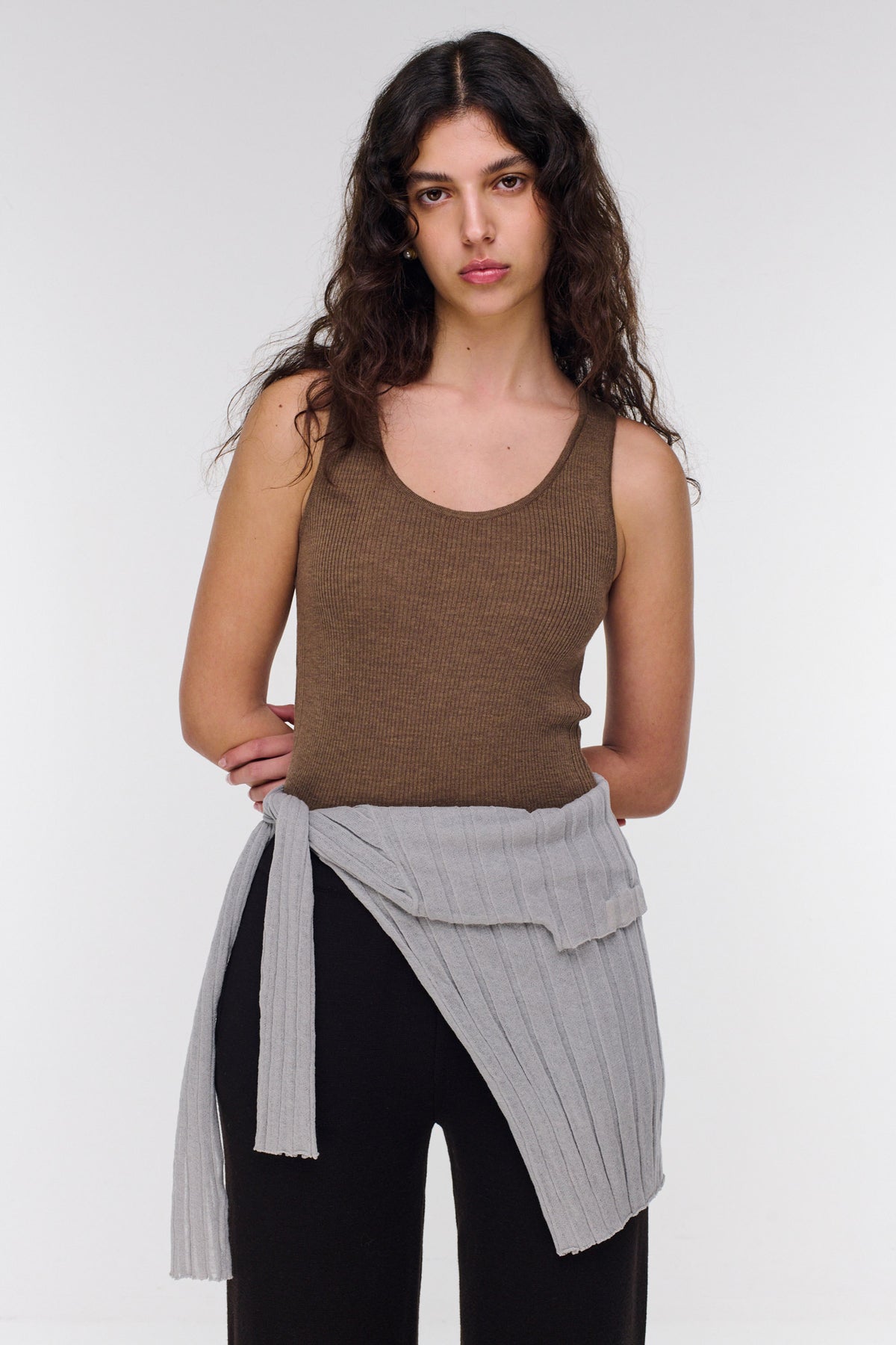 Bray Merino Tank - Coffee