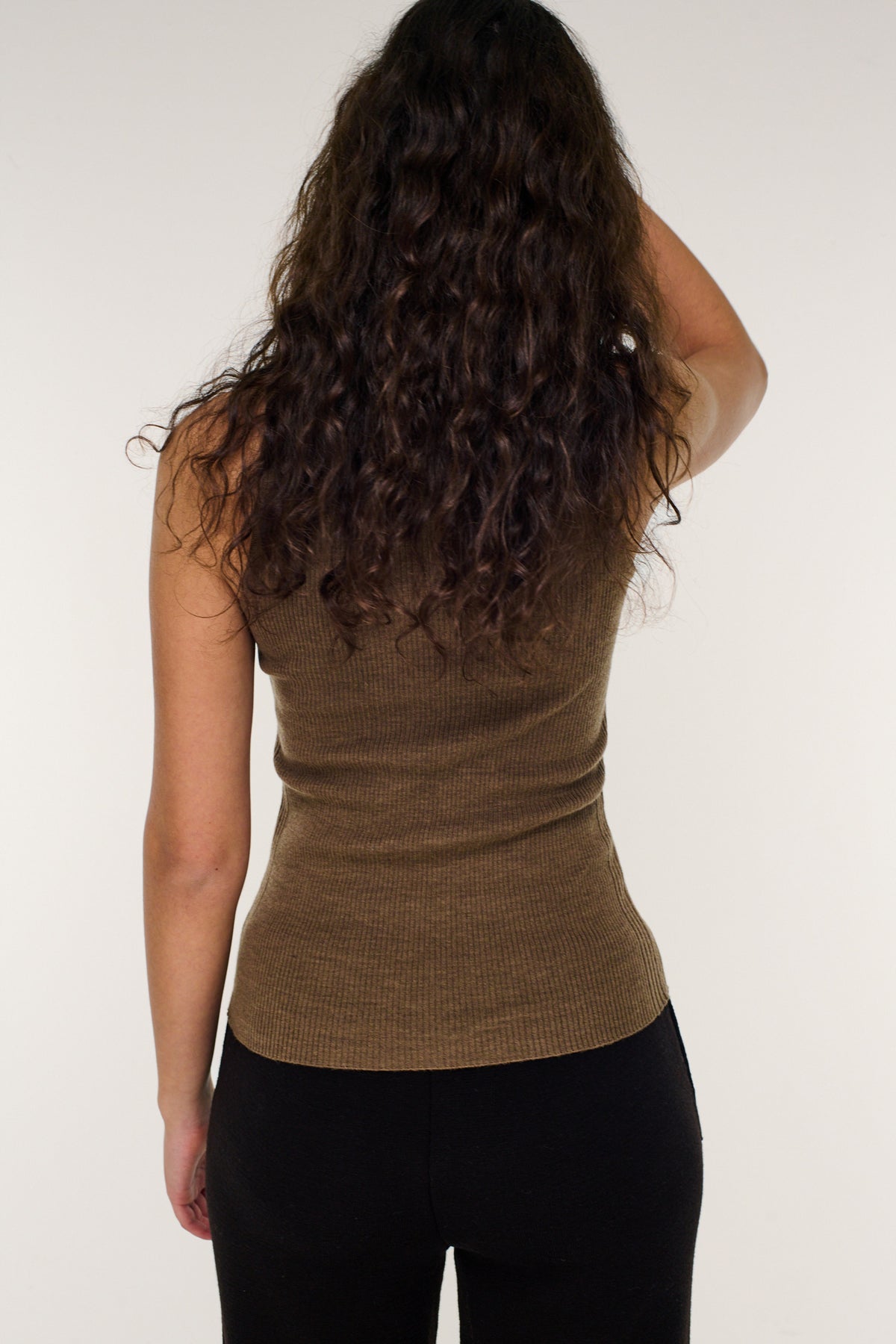 Bray Merino Tank - Coffee