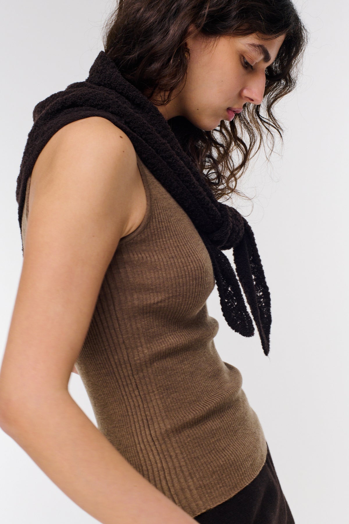 Triangle Merino Scarf - Chocolate