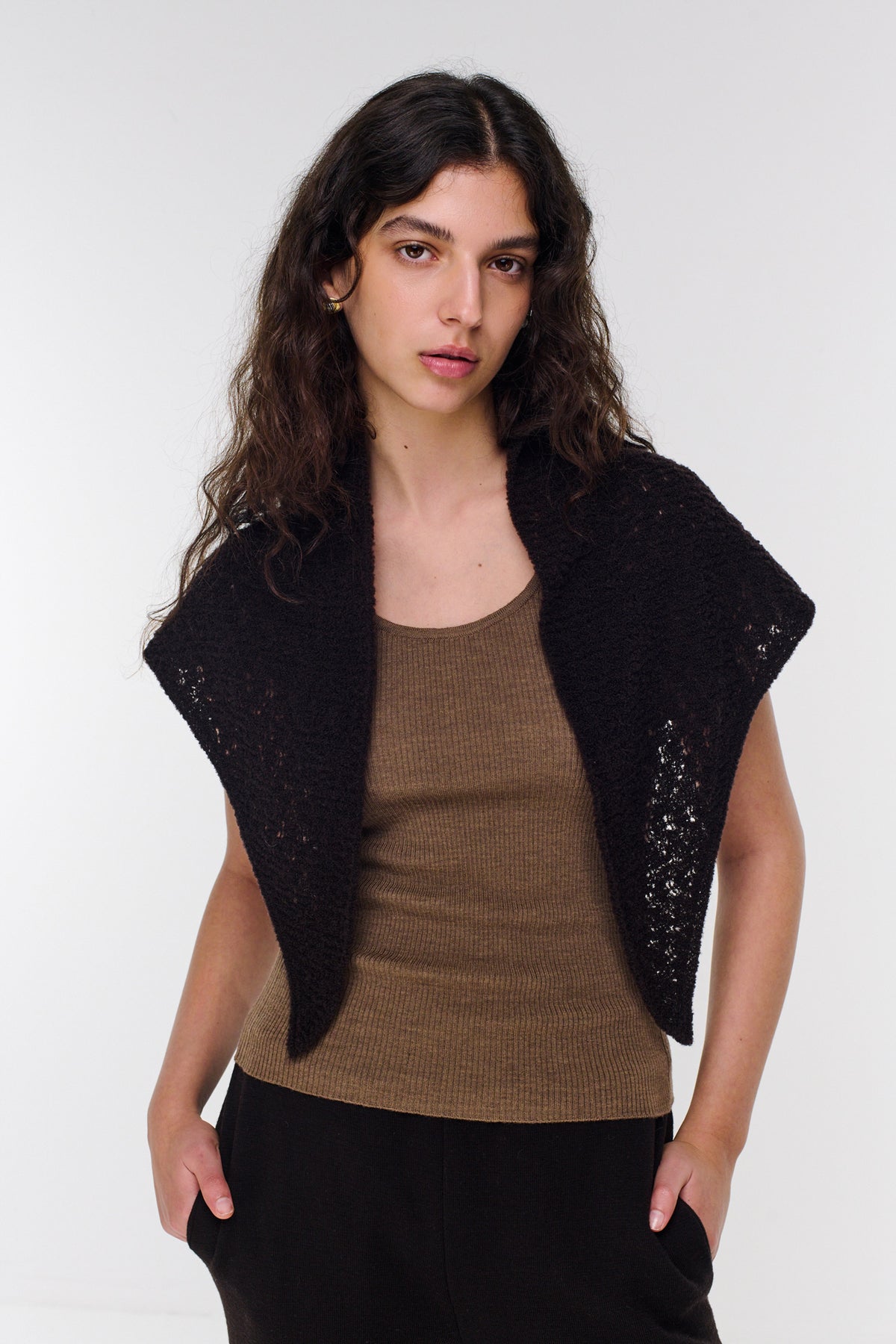 Triangle Merino Scarf - Chocolate