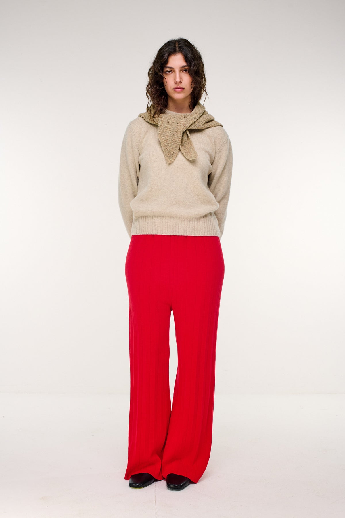 Durban Plissé Pants - Red