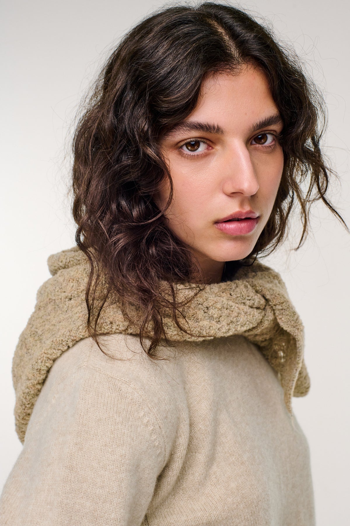 Triangle Merino Scarf - Oat Melange