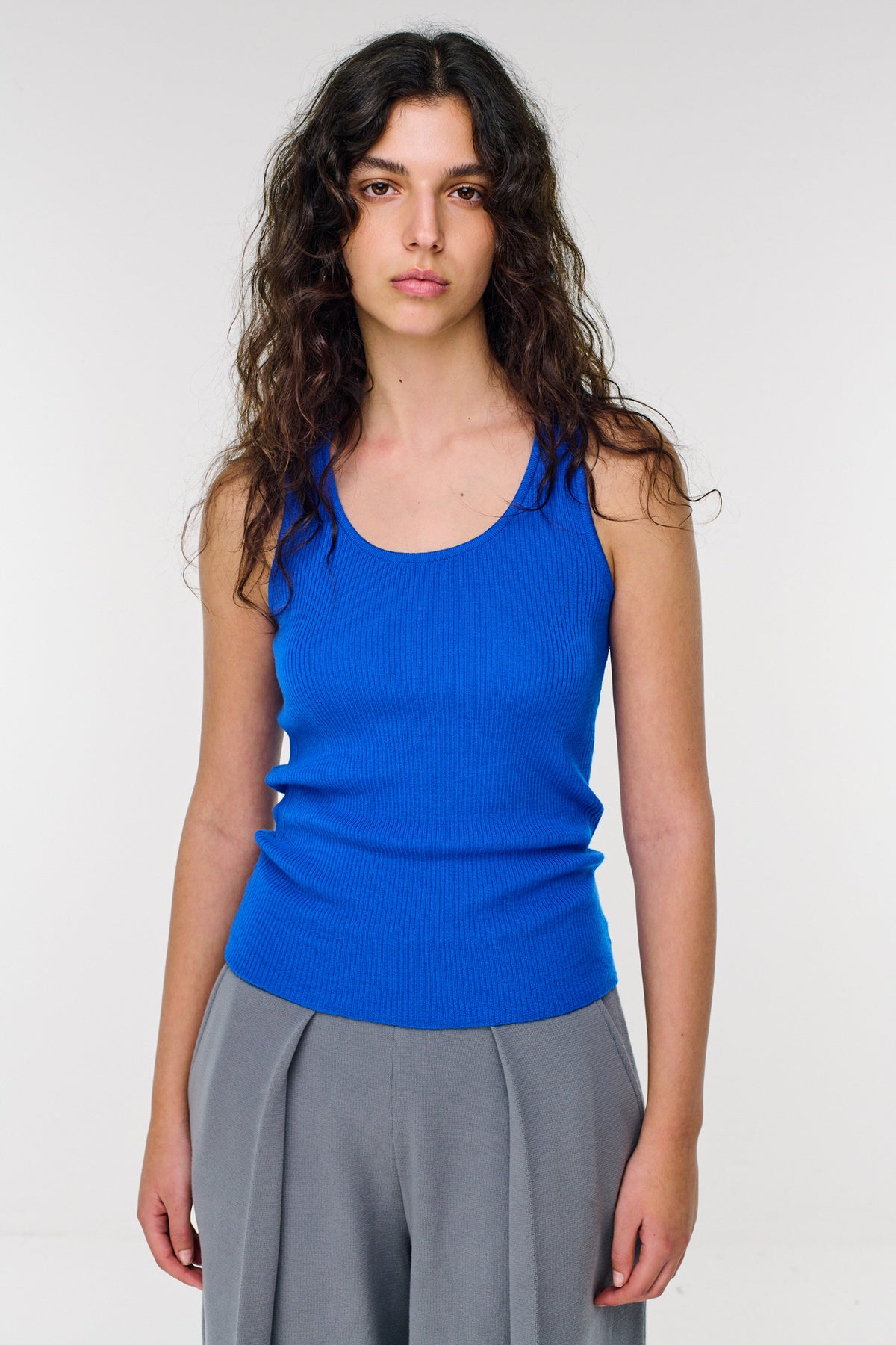 Bray Merino Tank - Cobalt