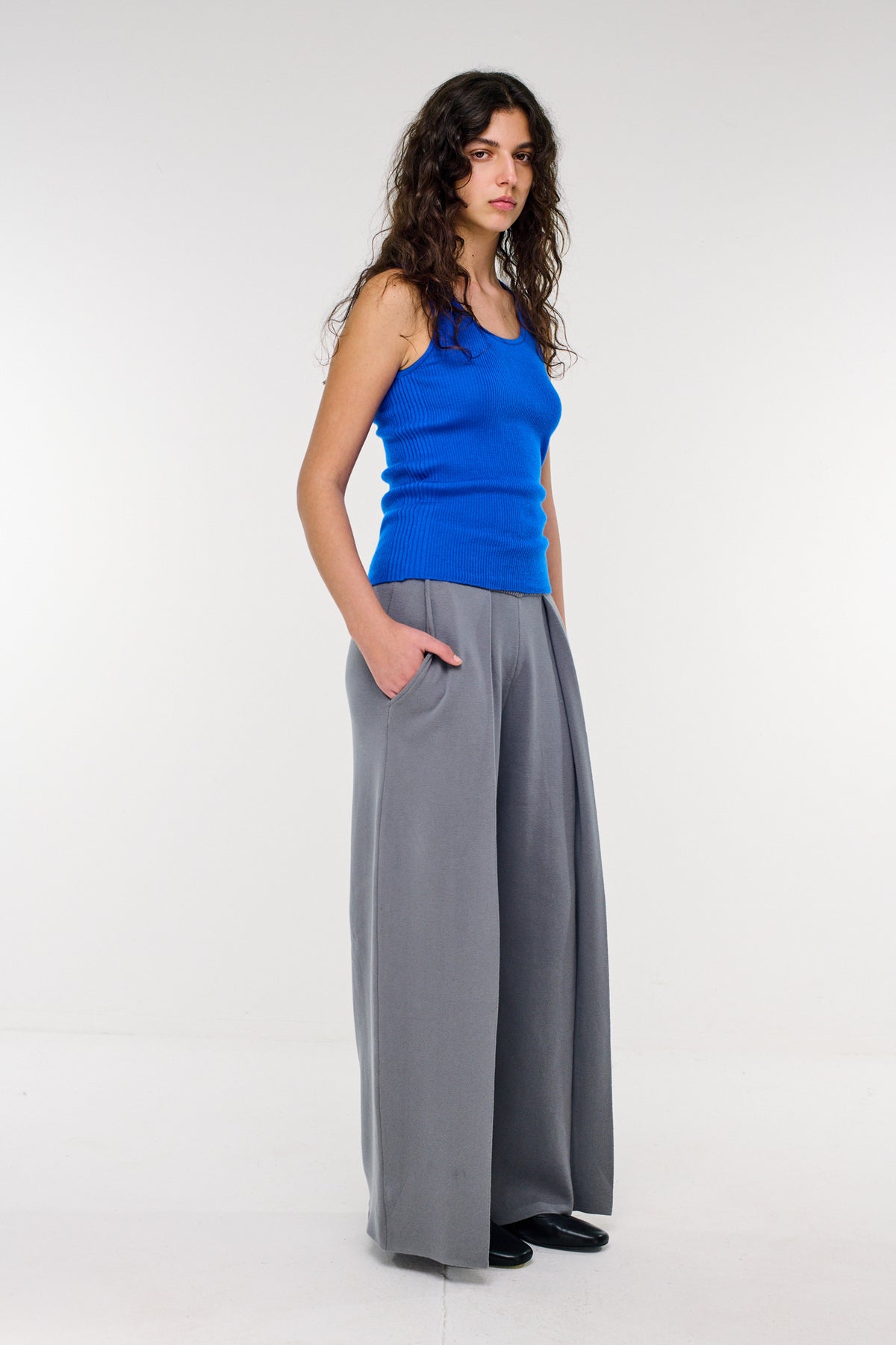 Bray Merino Tank - Cobalt