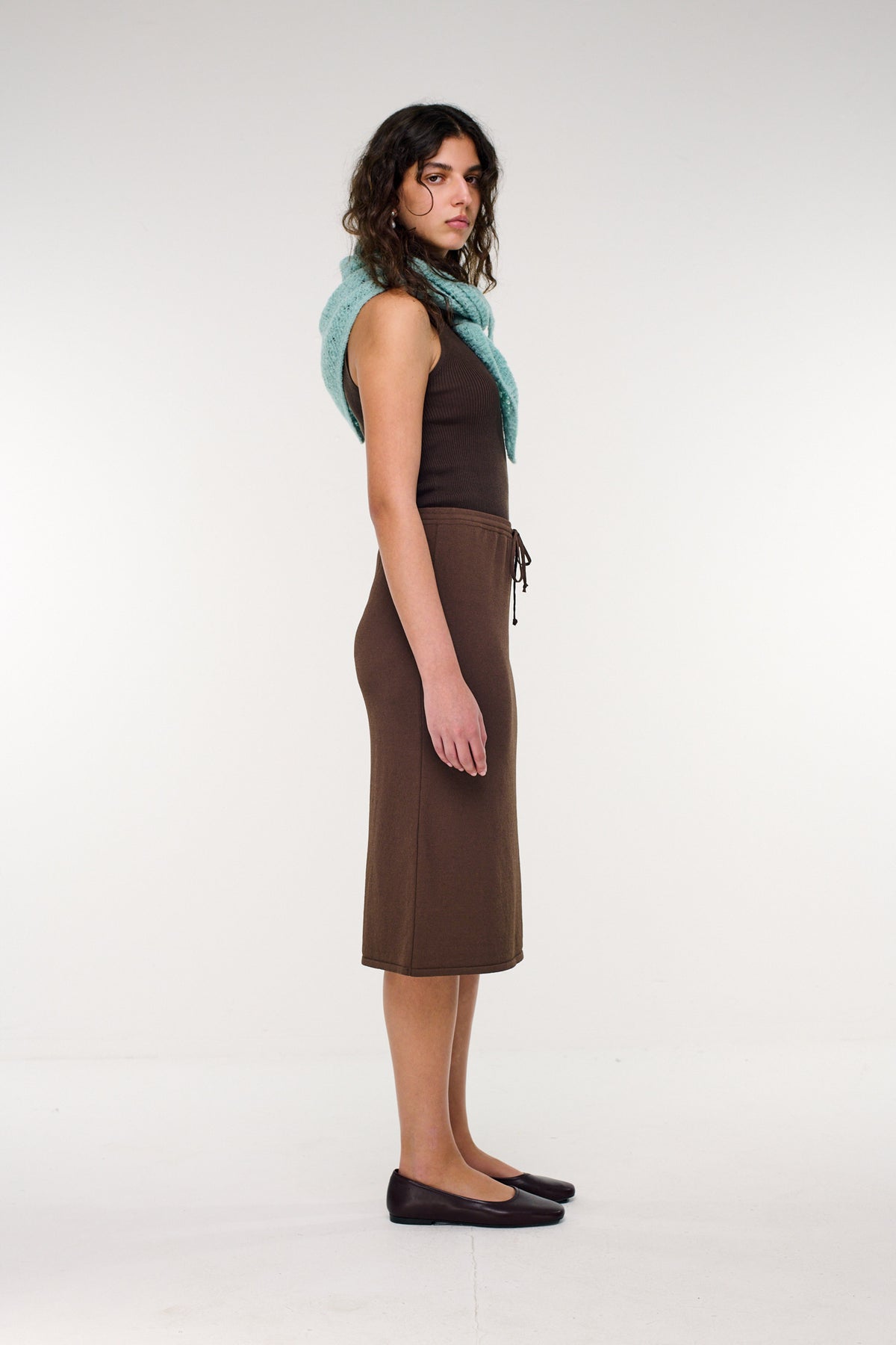 Brits Bouclé Skirt - Brown