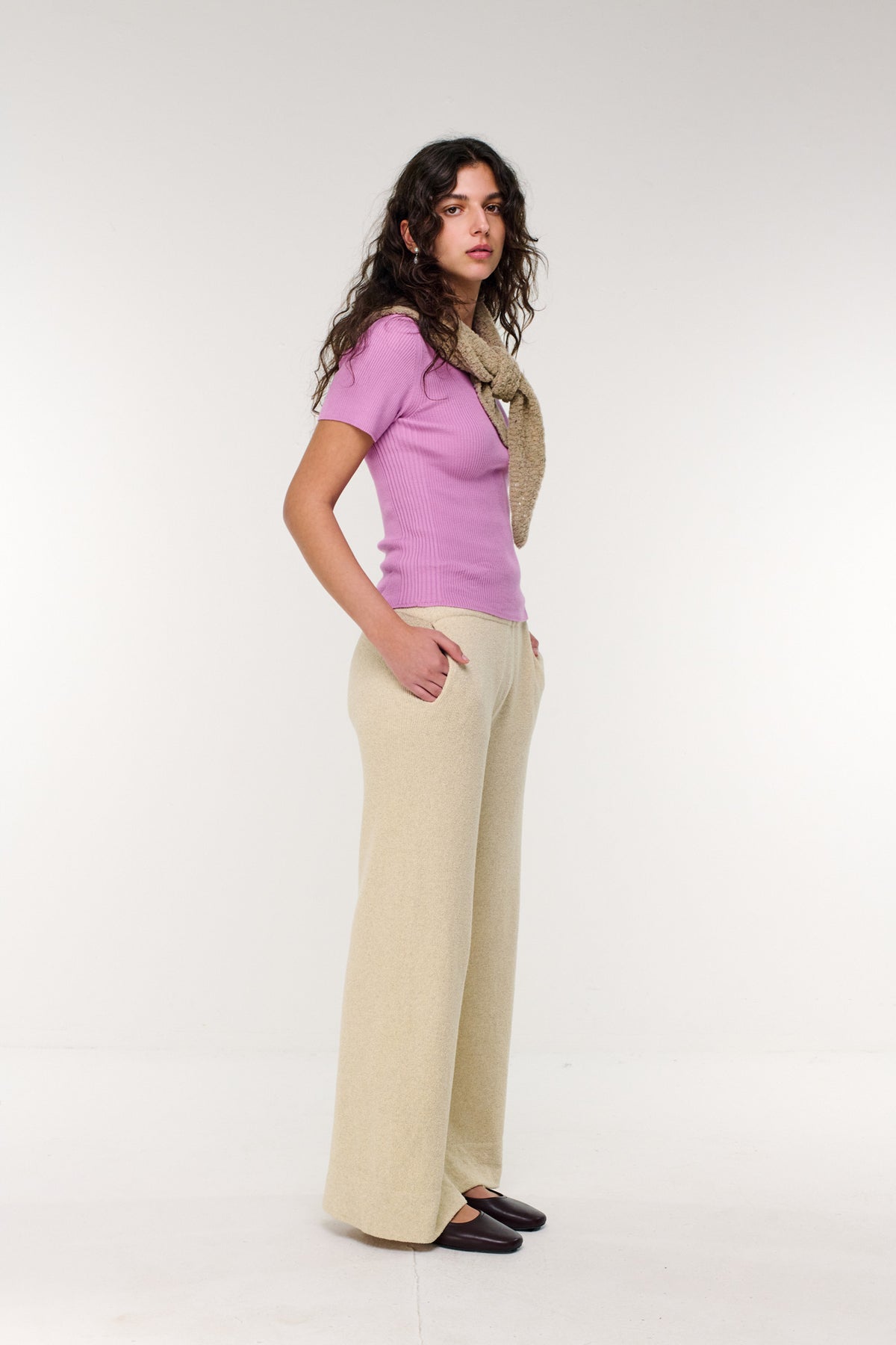Klip Bouclé Pants - Ecru