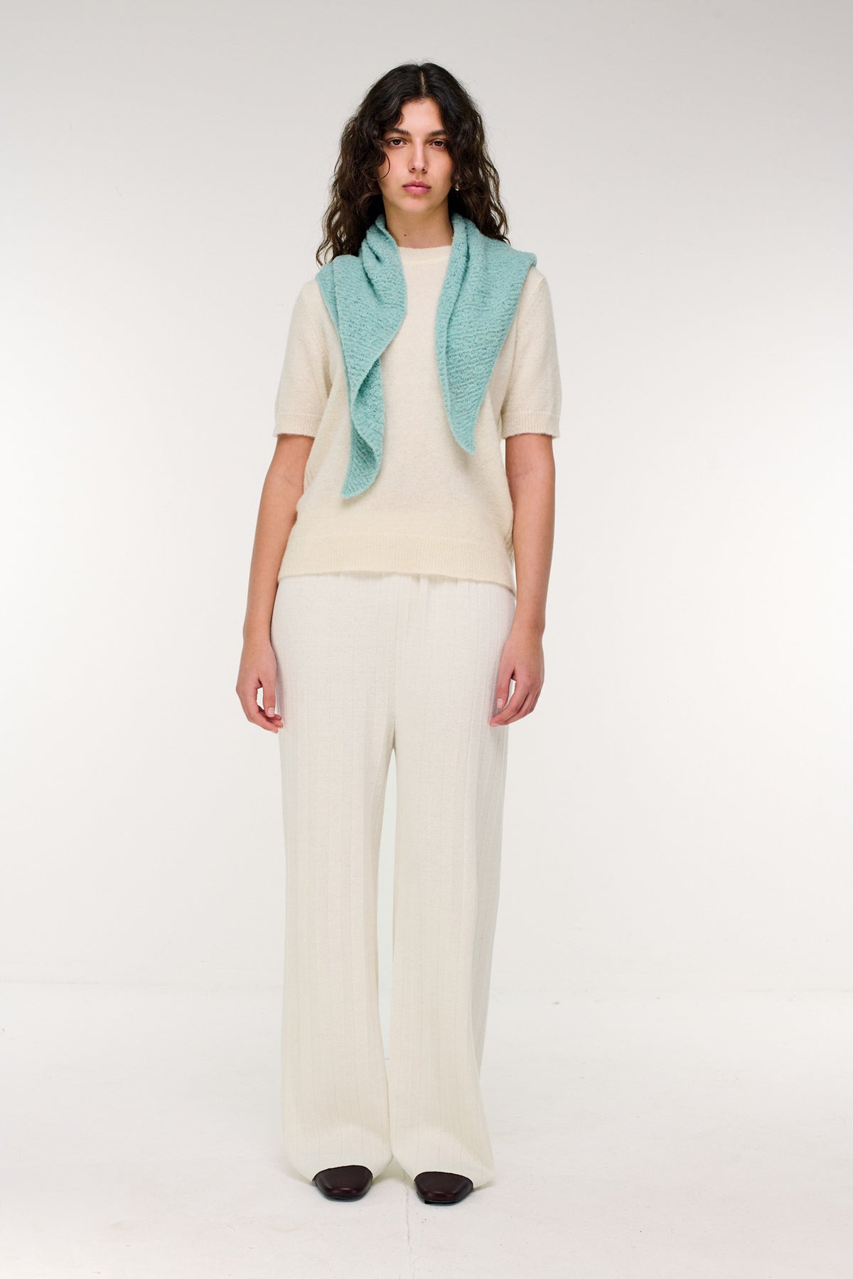 Durban Plissé Pants - Bone