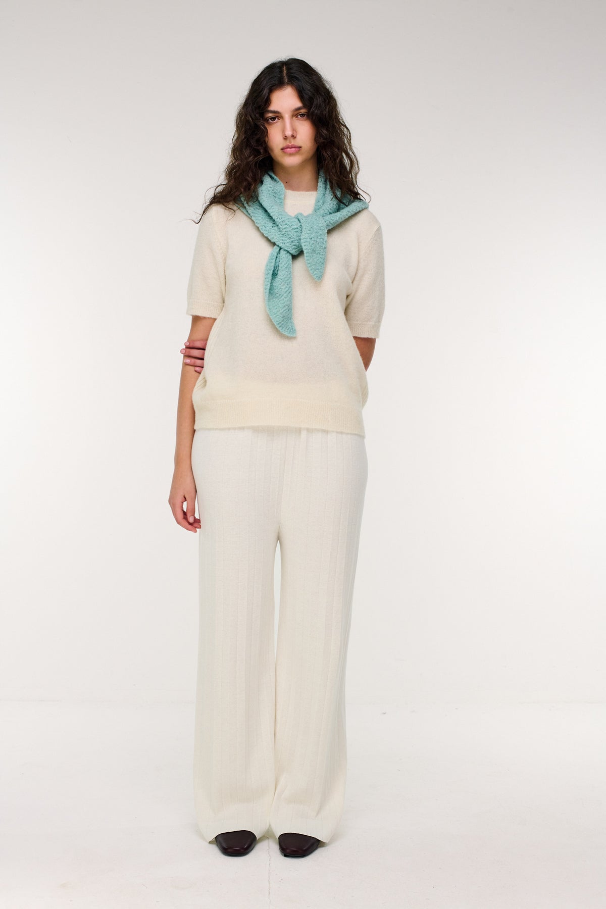Durban Plissé Pants - Bone