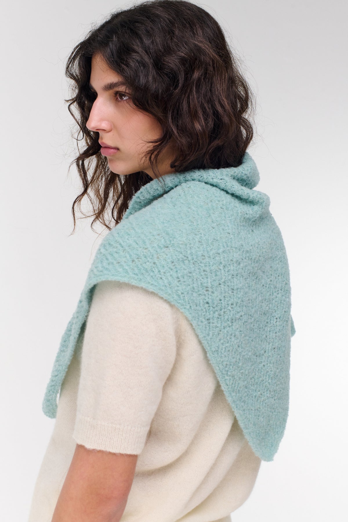 Triangle Merino Scarf - Seagrass