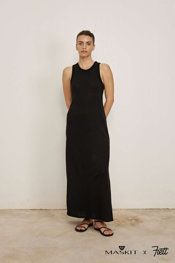 Frett X Maskit - Lalla Linen Dress - Black