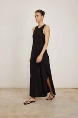 Frett X Maskit - Lalla Linen Dress - Black