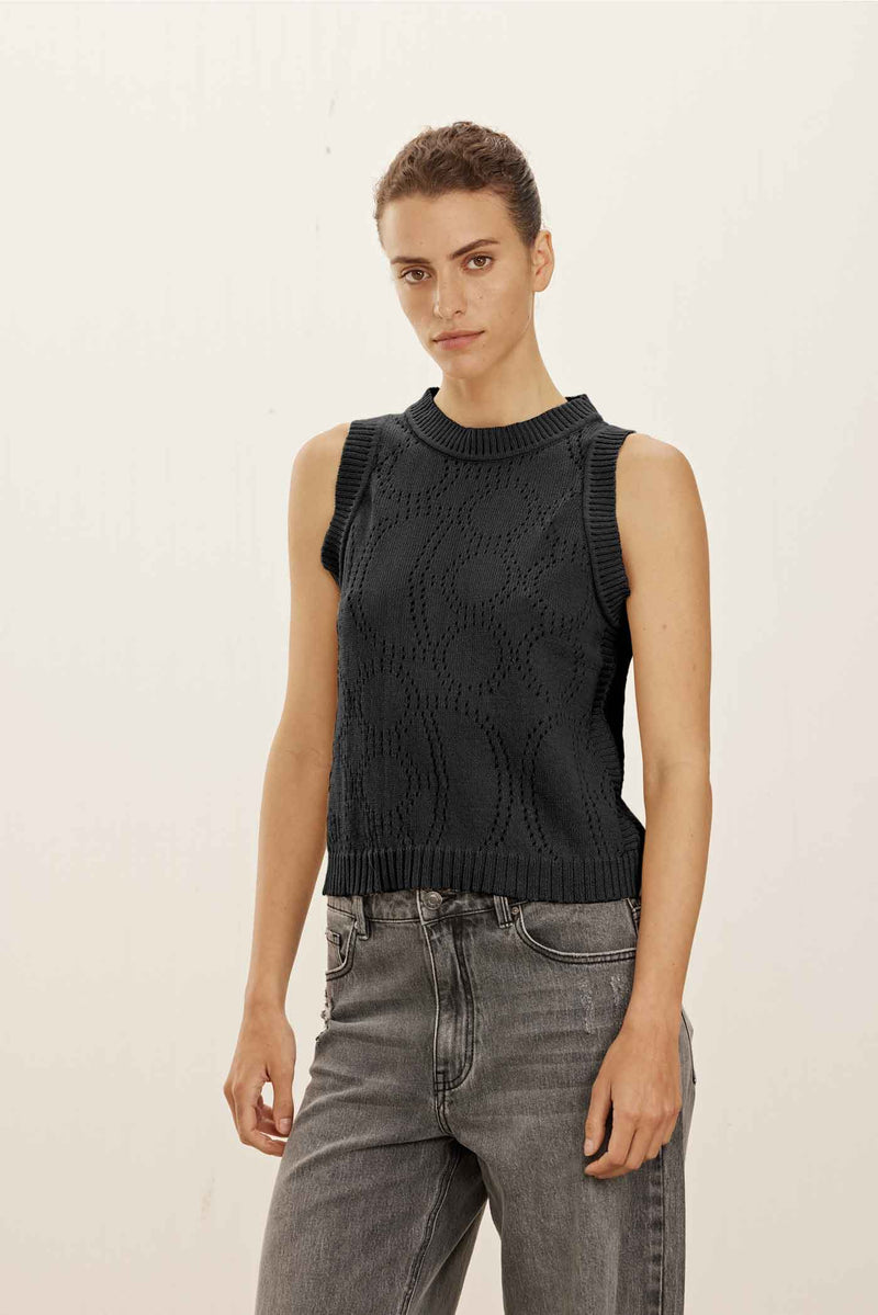 Frett X Maskit - Maggie Sleeveless Top - Black