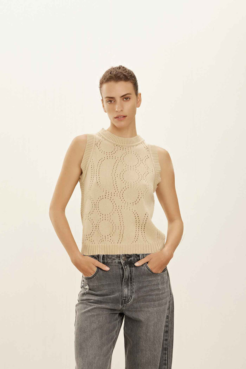 Frett X Maskit - Maggie Sleeveless Top - Sand