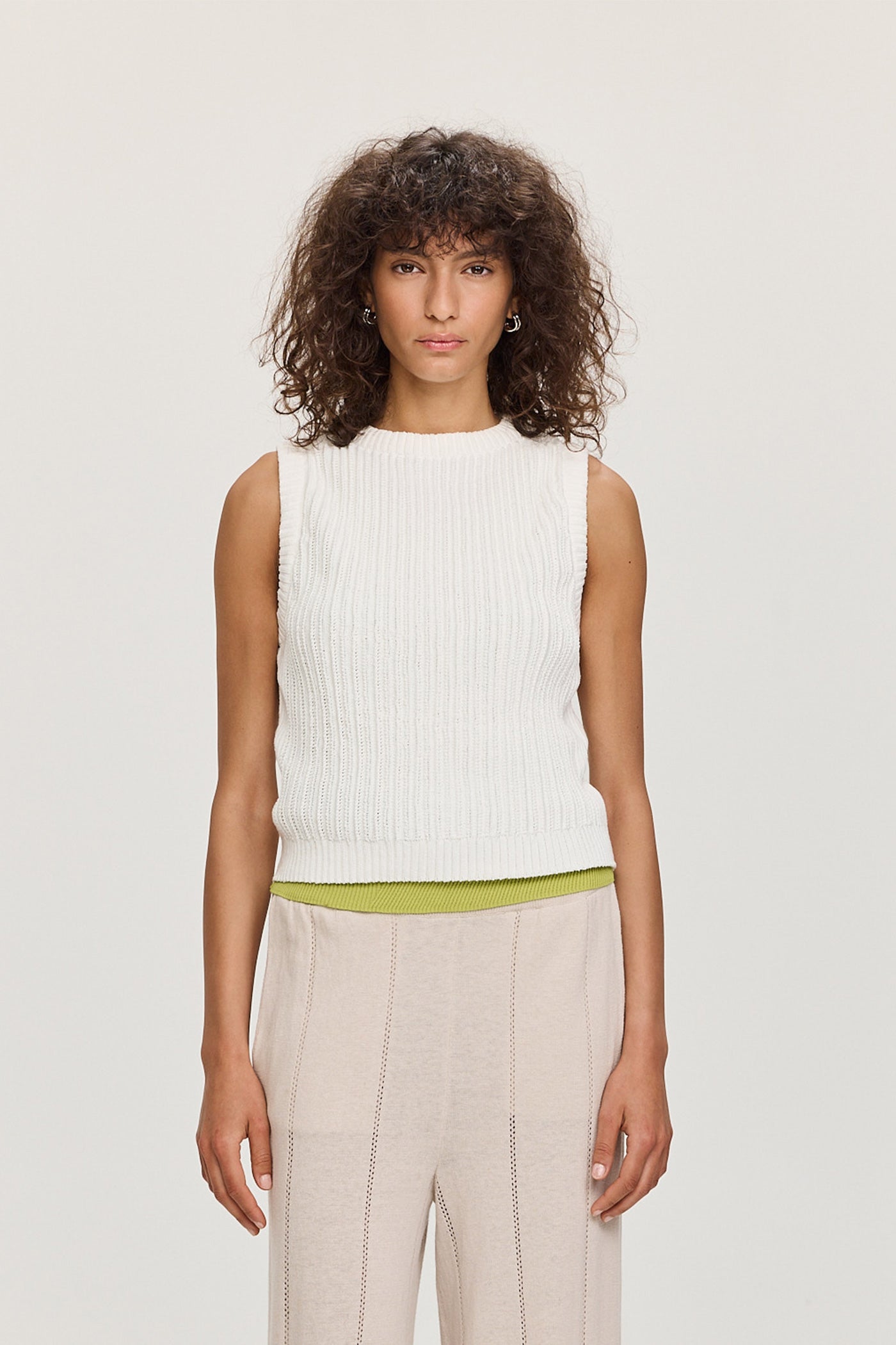 Belmont Cotton Vest - Bone