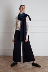 Double-Sided Merino Scarf - Navy/Blue
