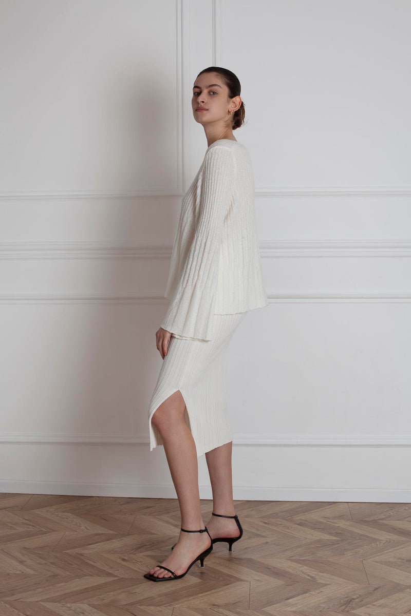 Ribbed Keys Sweater - Ivory
